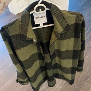 BB Dakota size small forest green plaid jacket.